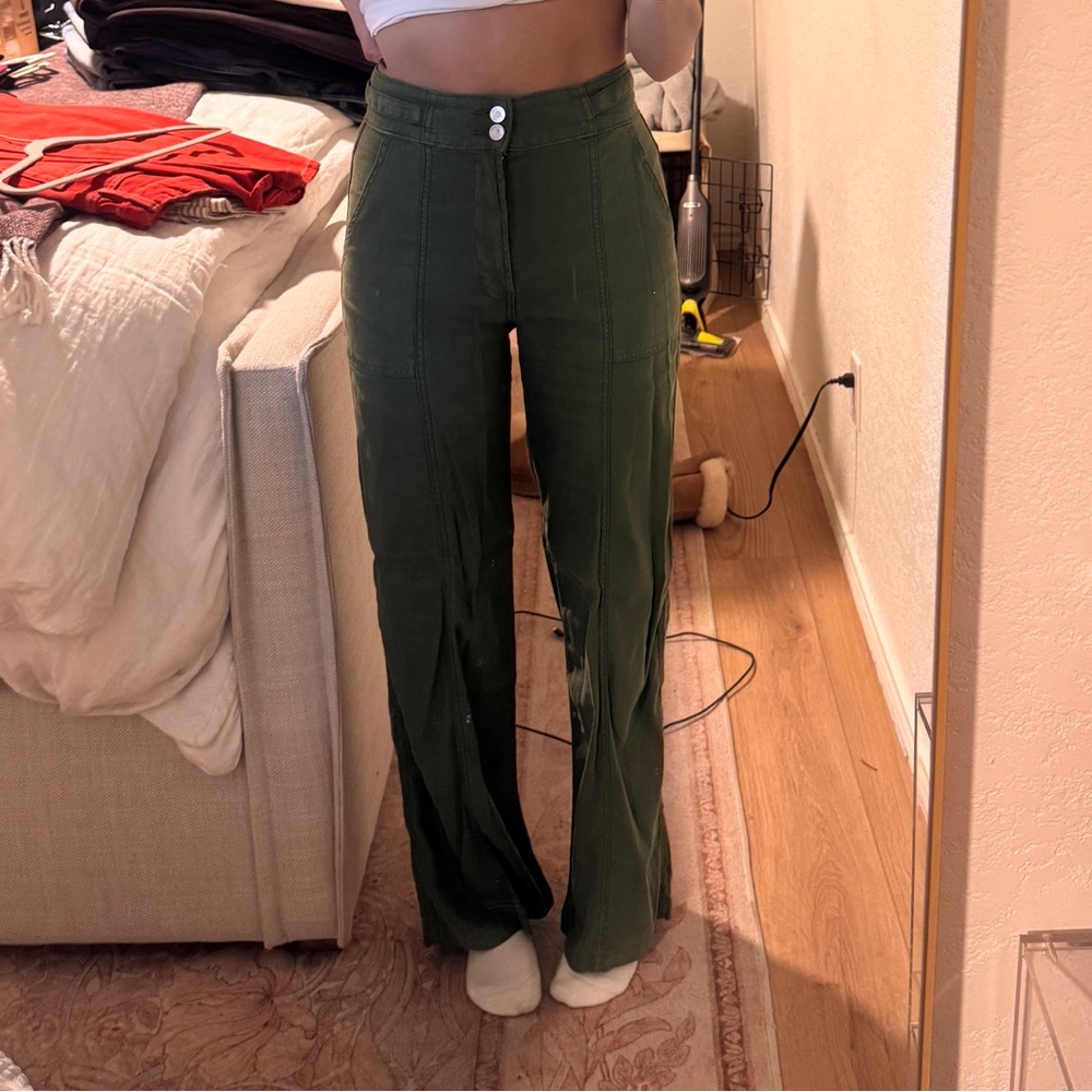 Hudson Jeans Green Straight Leg Pants